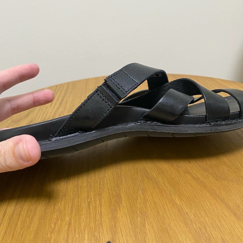Keen Black Braided Leather Slide Sandals - Picture 5 of 6